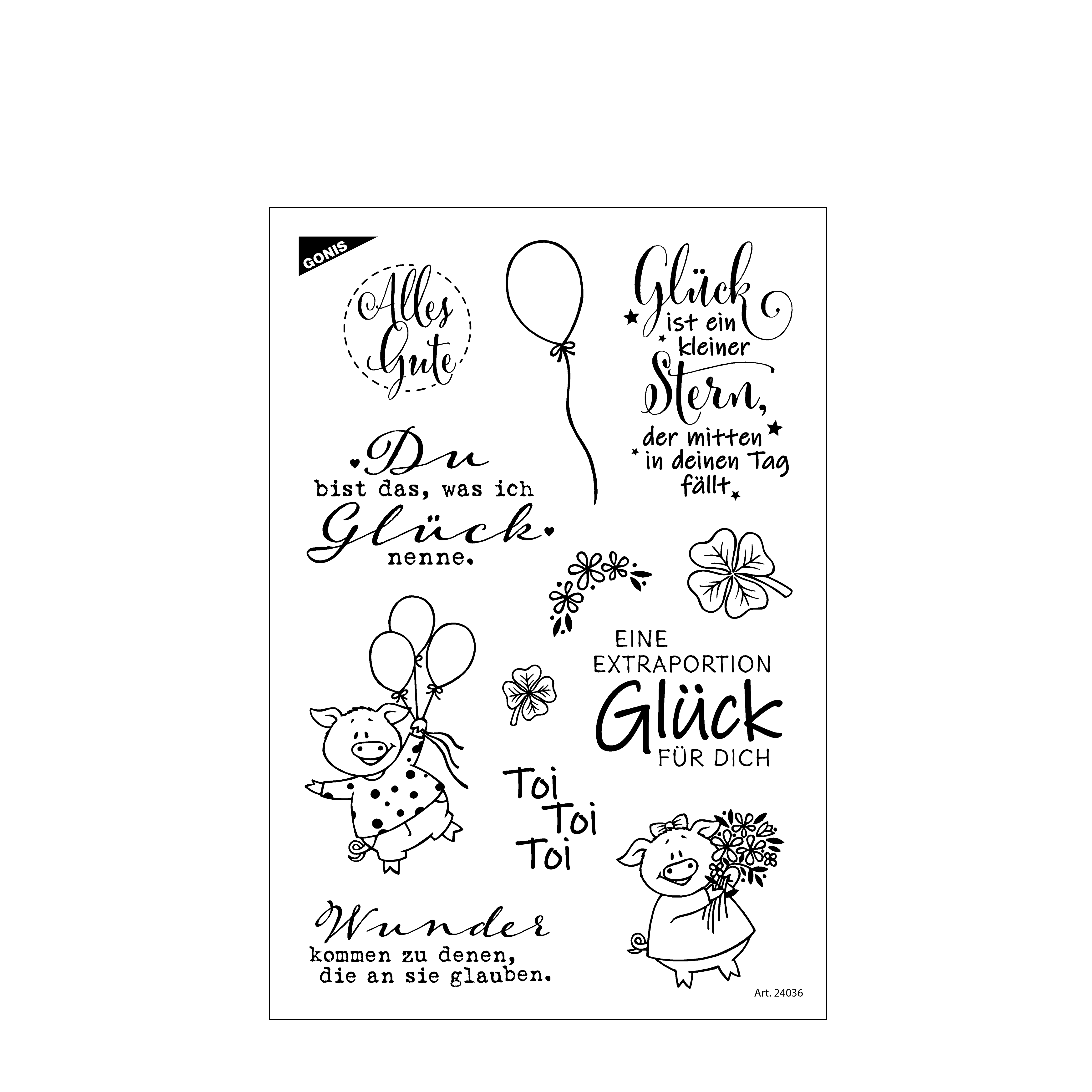 Stempel Glücksklee Silikonstempel