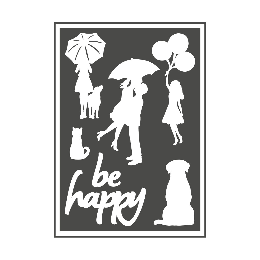 Selbstklebende Schablone Silhouetten